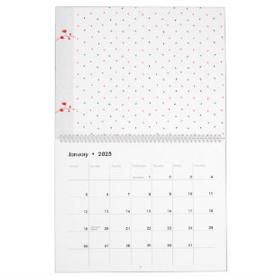 Calendrier Un ensemble complexe de design floral noir et blan
