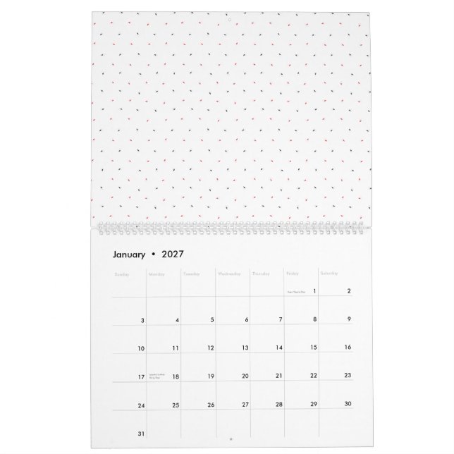 Calendrier Un étonnant motif floral bleu et rose contraste un (Jan 2027)