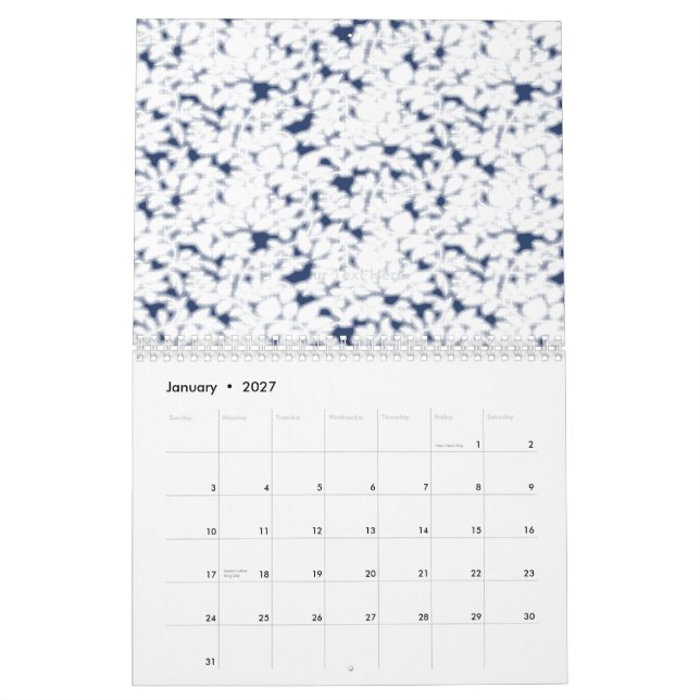 Calendrier Un gros plan d'une hydrangée présente son p délica (Jan 2027)