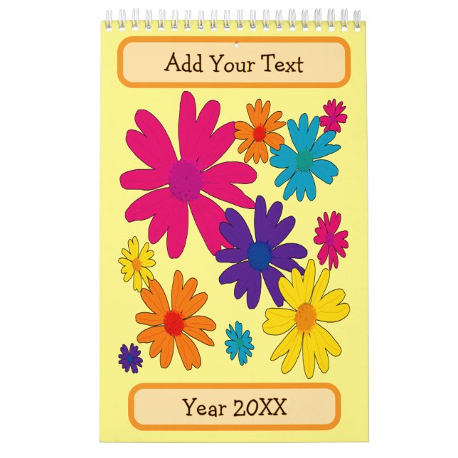 Calendrier Un lit floral de fleurs de marguerite  (Protection)