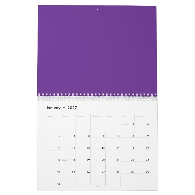 Calendrier Un mélange abstrait de teintes violettes et roses  (Jan 2027)