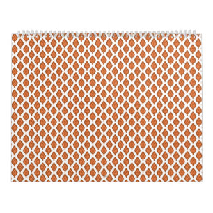 Calendrier un motif géométrique orange et blanc