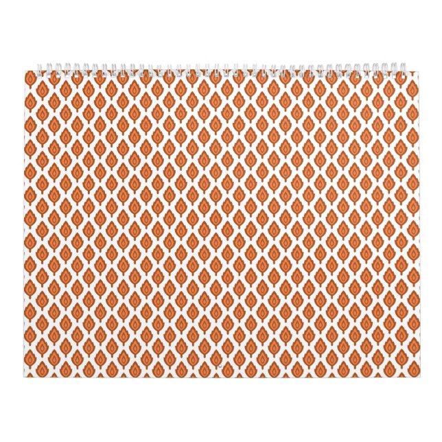 Calendrier un motif géométrique orange et blanc (Protection)