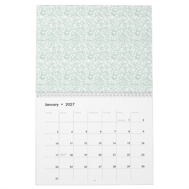 Calendrier Un motif géométrique transparent avec interlockin (Jan 2027)