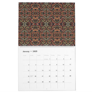 Calendrier un motif très orné avec beaucoup de couleurs diffé