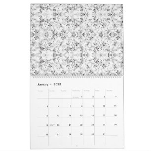 Calendrier Un mur à motif blanc et noir visuellement saisissa