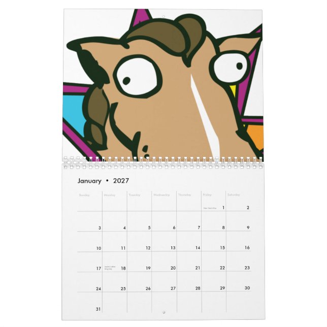 Calendrier Un Poo par jour (Jan 2027)