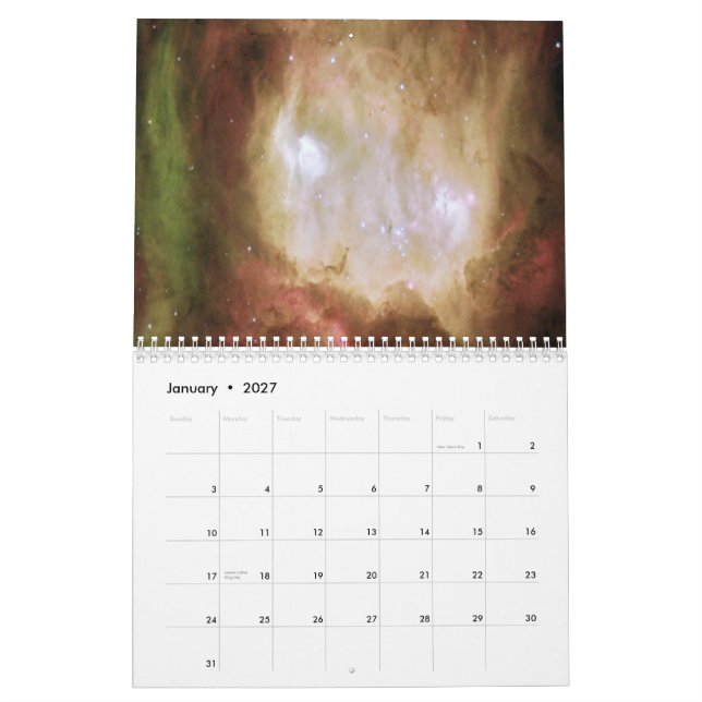 Calendrier Un Spectaculaire Stellaire Spatial Profond (Jan 2027)