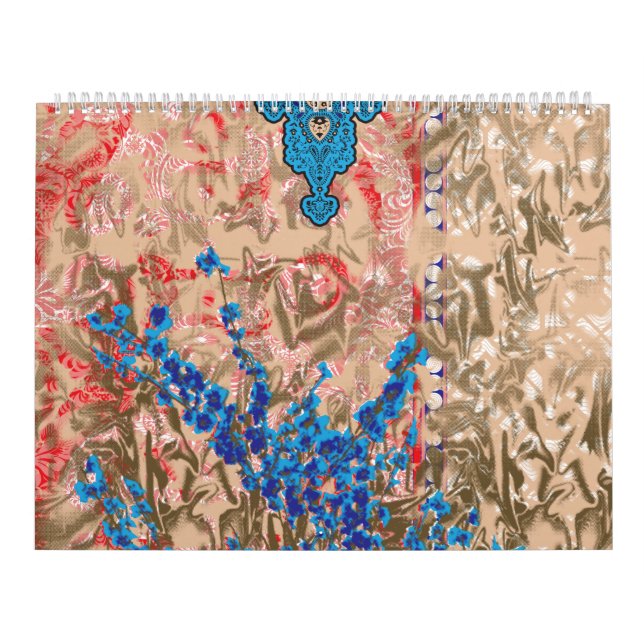 Calendrier un tableau d'écharpe bleu et beige (Protection)