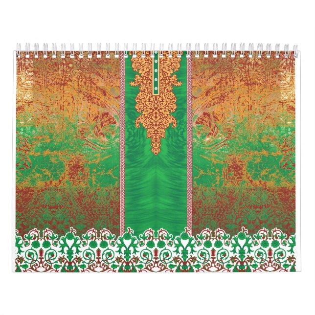 Calendrier un tableau d'un champ vert avec une bordure orange (Protection)