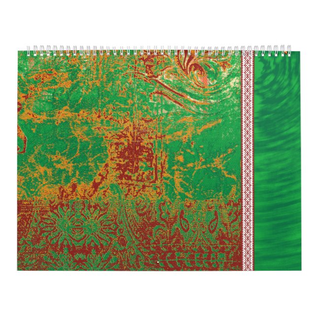 Calendrier un tableau d'un champ vert avec une bordure orange (Protection)
