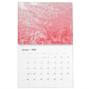 Calendrier un tableau d'un ciel rouge arboré