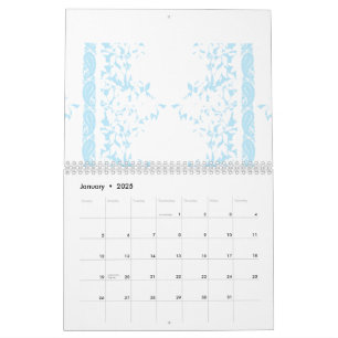 Calendrier Un tapis aux arts créatifs bleu et blanc