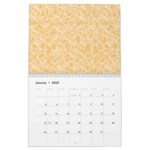 Calendrier Un tapis rond avec un mélange vibrant de jaune et