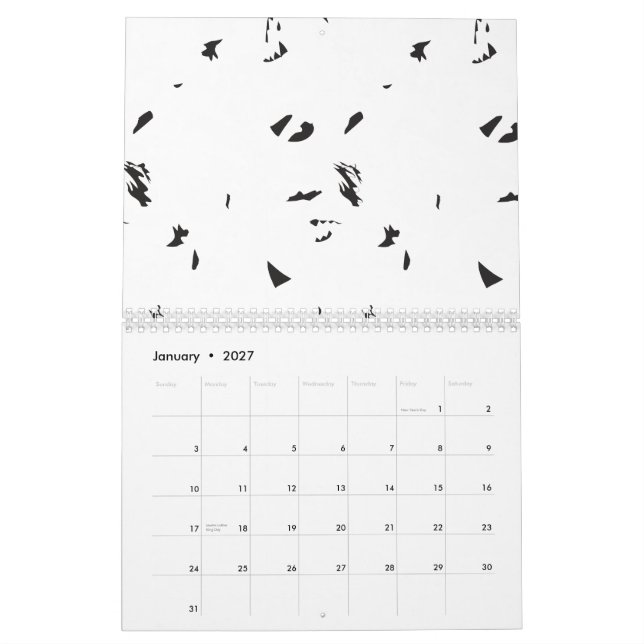 Calendrier Un troupeau d'oiseaux volant dans le ciel. (Jan 2027)