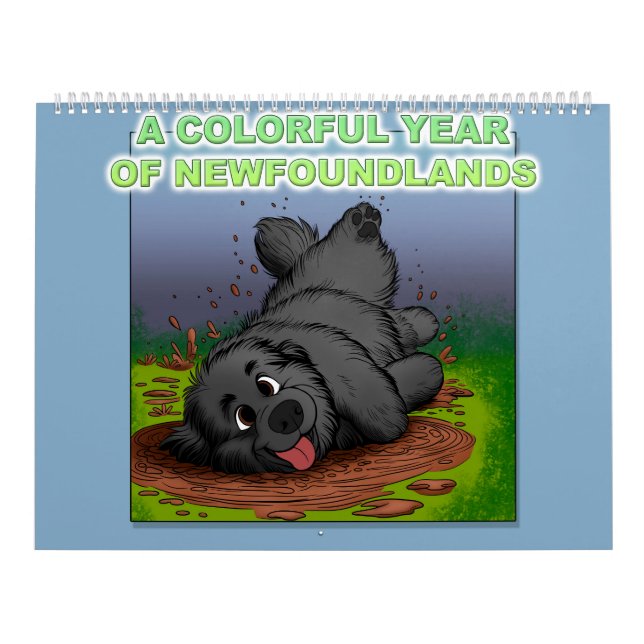Calendrier Une année colorée de Terre-Neuviens (Protection)