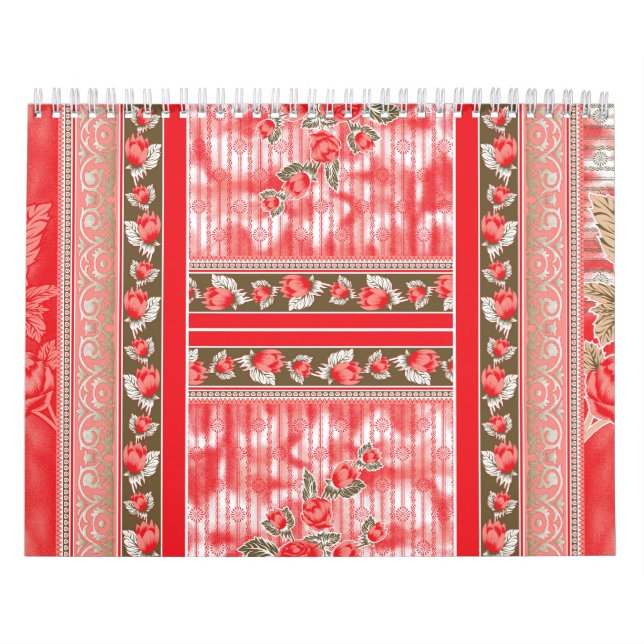 Calendrier Une écharpe rouge et noire agrémentée d'un joli fl (Protection)