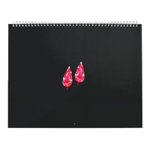 Calendrier une paire de feuilles rouges sur un arrière - plan