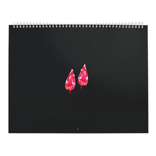 Calendrier une paire de feuilles rouges sur un arrière - plan (Protection)