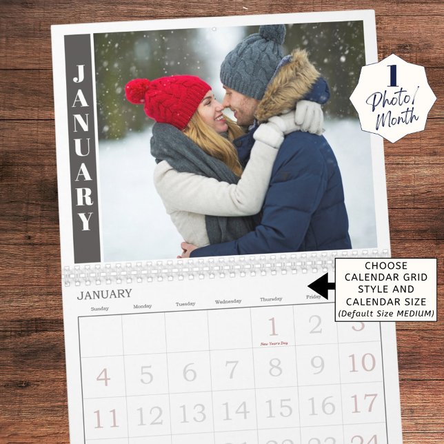 Calendrier Une photo par mois et un collage sur la couverture (Créateur téléchargé)