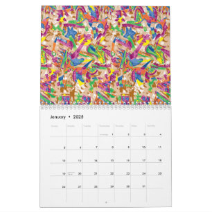 Calendrier Une pièce d'art moderne et vibrante, avec des pein