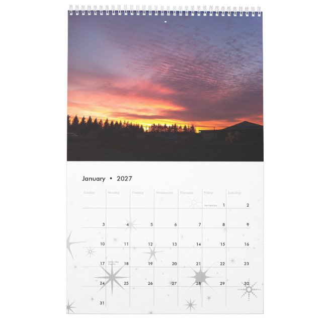Calendrier Une vue de la région de lacs finger (Jan 2027)