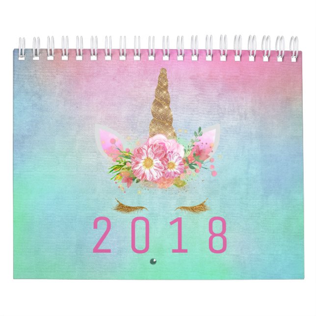 Calendrier Unicorne Face Horn Parties scintillant rose Rose A (Protection)