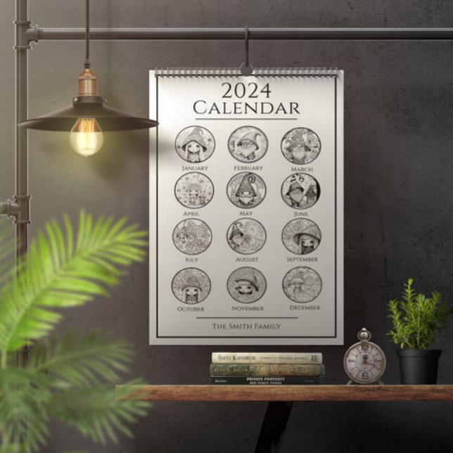 Calendrier Unique couleur Mandala Gnome (Créateur téléchargé)