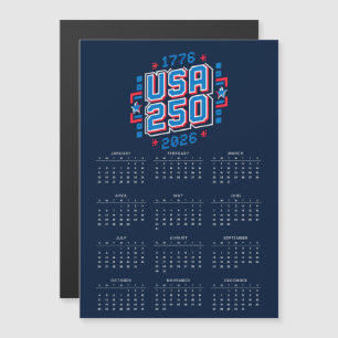 Calendrier USA 250 – 1776 à 2026 Pixel Art