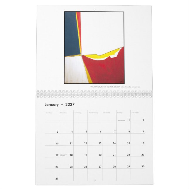 Calendrier VAL M COX CALENDAR-WORKS EN édition de l'HUILE (Jan 2027)