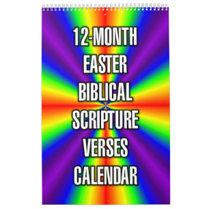 Calendrier Versets bibliques de Pâques sur 12 mois