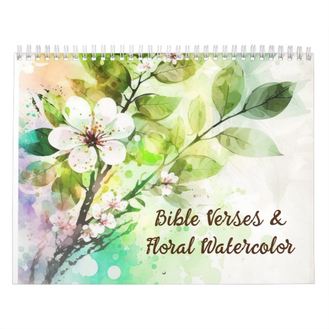 Calendrier Versets bibliques et aquarelles florales Christian (Protection)