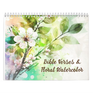 Calendrier Versets bibliques et aquarelles florales Christian