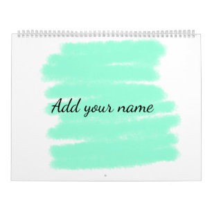 Calendrier Vert aquarelle ajouter nom message texte lancer