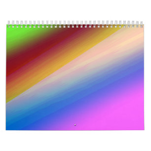 Calendrier Vert bleu arc-en-ciel texture abstraite motif art 