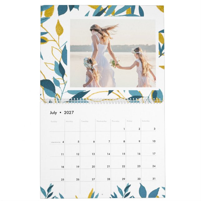 Calendrier Vibrant Botanical Editable Year Photo (Jul 2027)