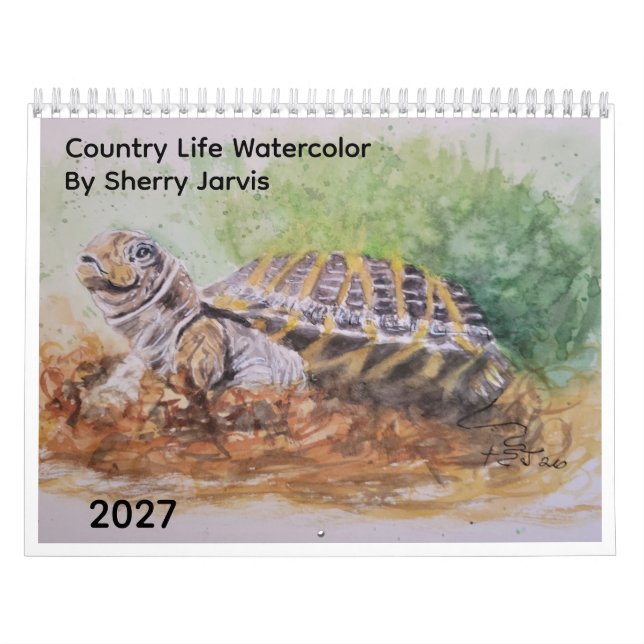 Calendrier Vie à la Campagne Aquarelle de Sherry (Protection)