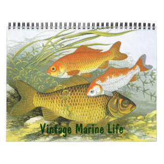 Calendrier Vie marine vintage Poissons, océans et rivières
