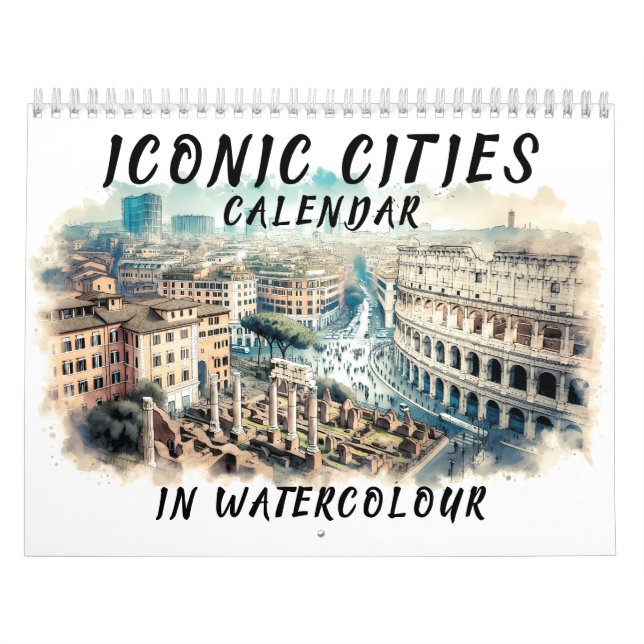Calendrier Villes Aquarelles Iconiques (Protection)