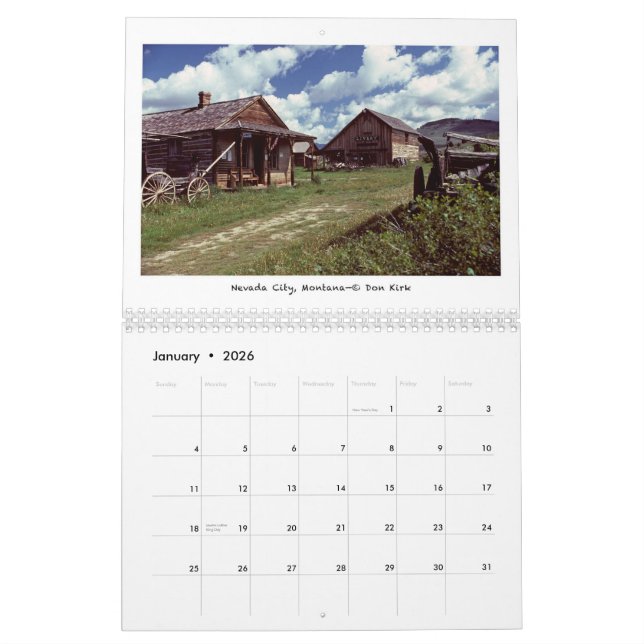 Calendrier Villes fantômes de l'ouest américain (Jan 2026)