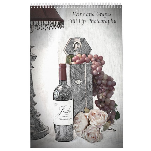 Calendrier Vins et raisins photo de vie morte (Protection)