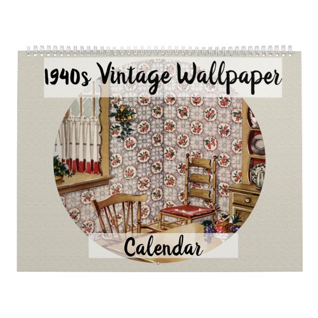 Calendrier Vintage 1940s Mid Century Accueil Fond d'écran (Protection)