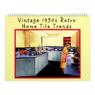 Calendrier Vintage 1950 Retro Home Tendances de carreaux int