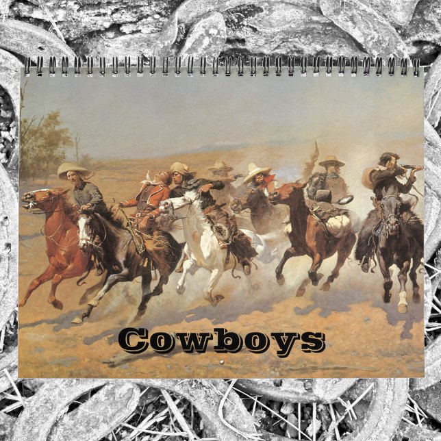Calendrier Vintage-américaine West Cowboys, Western Fine Art (Créateur téléchargé)