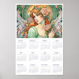 Calendrier vintage Angel Art Déco 2025.