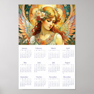 Calendrier vintage Angel Art Déco 2025.