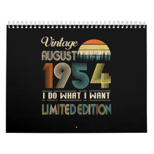 Calendrier Vintage août 1954 What I Want Limited Edition