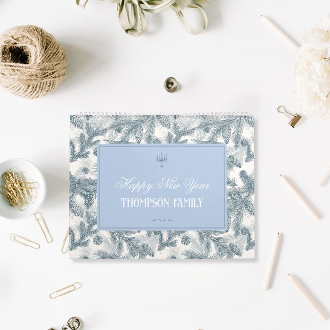 Calendrier Vintage Blue Pine Botanical Motivational Calendar (Créateur téléchargé)