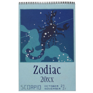 Calendrier Vintage céleste, signes de constellations zodiaque