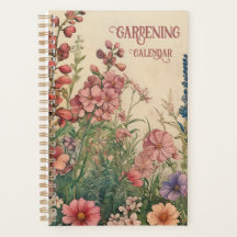 Calendrier vintage de fleurs de jardin